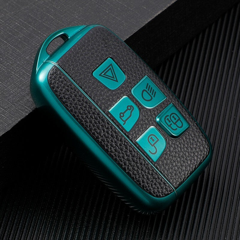 TPU Leather Remote Key Fob Case Cover for Land Rover Range Rover Jaguar