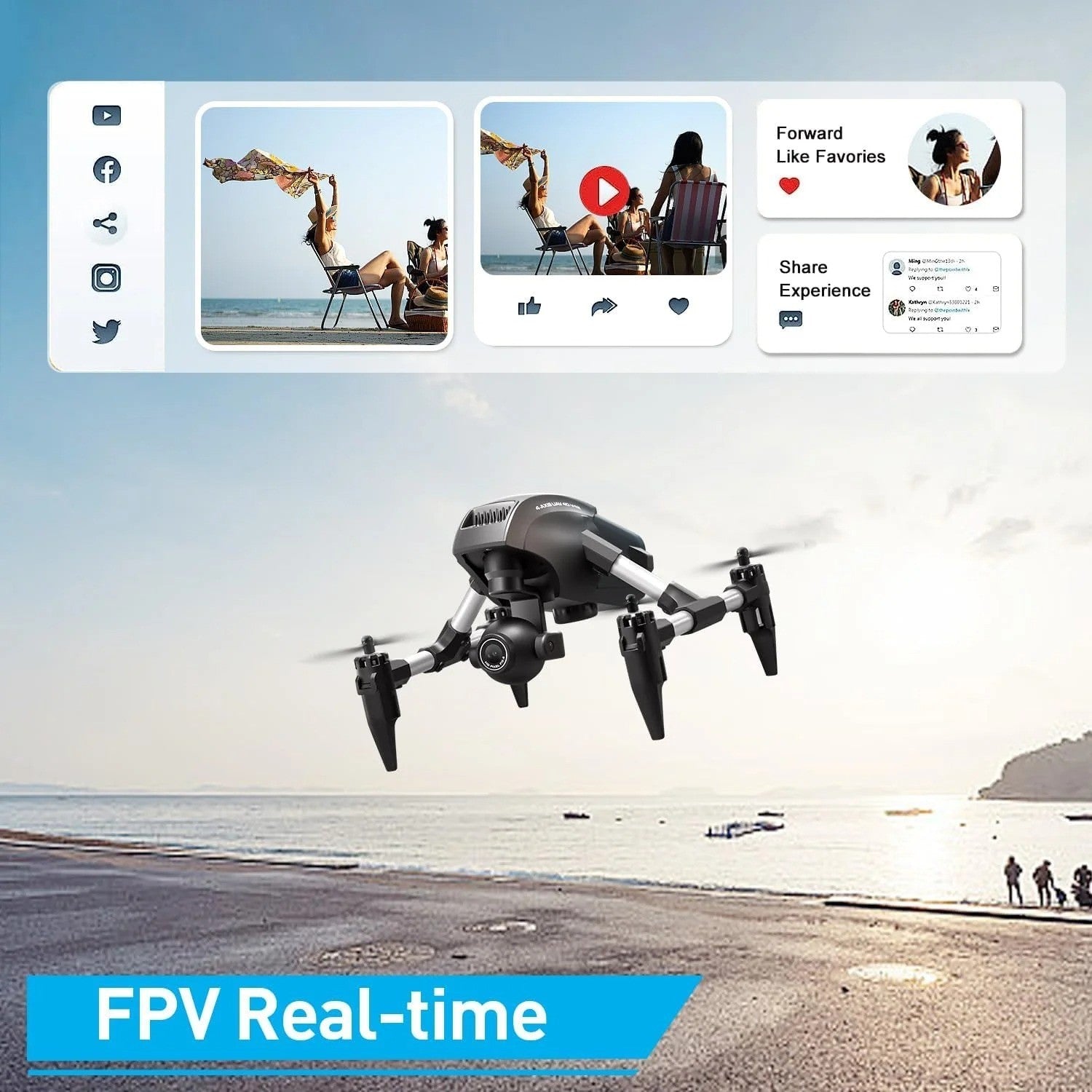 Small Drone Wide Angle HD 4K/1080P Camera Height Hold Quadcopter V42 WIFI FPV