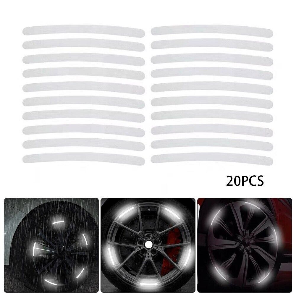 Reflective Car Wheel Rim Decal Stickers for Car Motorcycle Bike (Set of 20pcs)