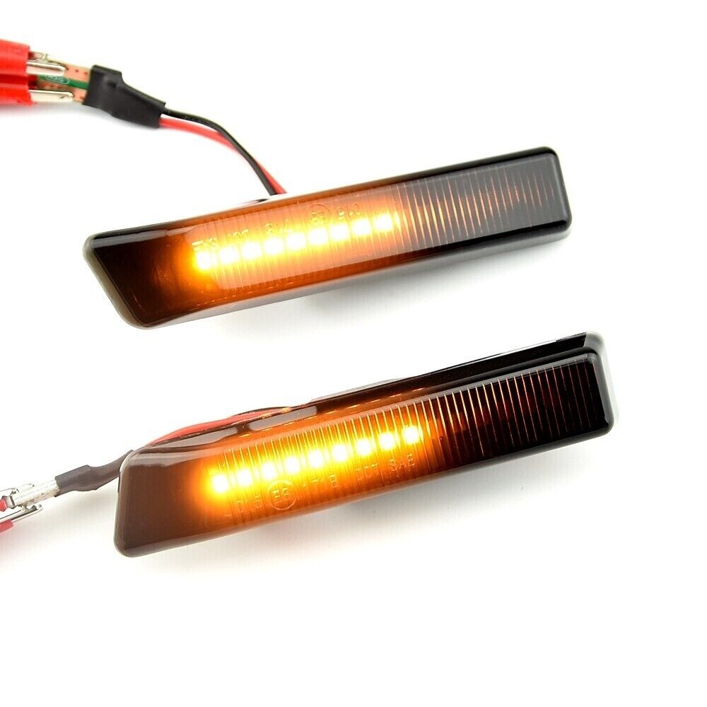 2x Dynamic LED Side Indicator Repeater Light with Smoked Lens for BMW X5 E53 E36