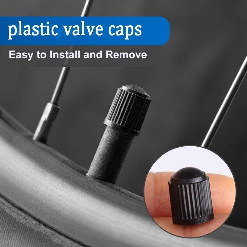 4x Plastic Valve Caps with O Rubber Ring Inside Universal Stem Covers