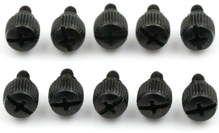 10x Black Thumb Hand Tighten PC Computer Case Adjustment Screws 6-32