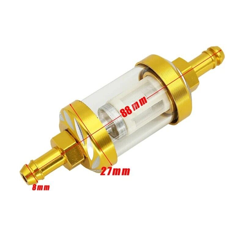 8mm CNC Aluminum Alloy Glass Gas Fuel Gasoline Oil Filter Moto for Dirt Pit Bike