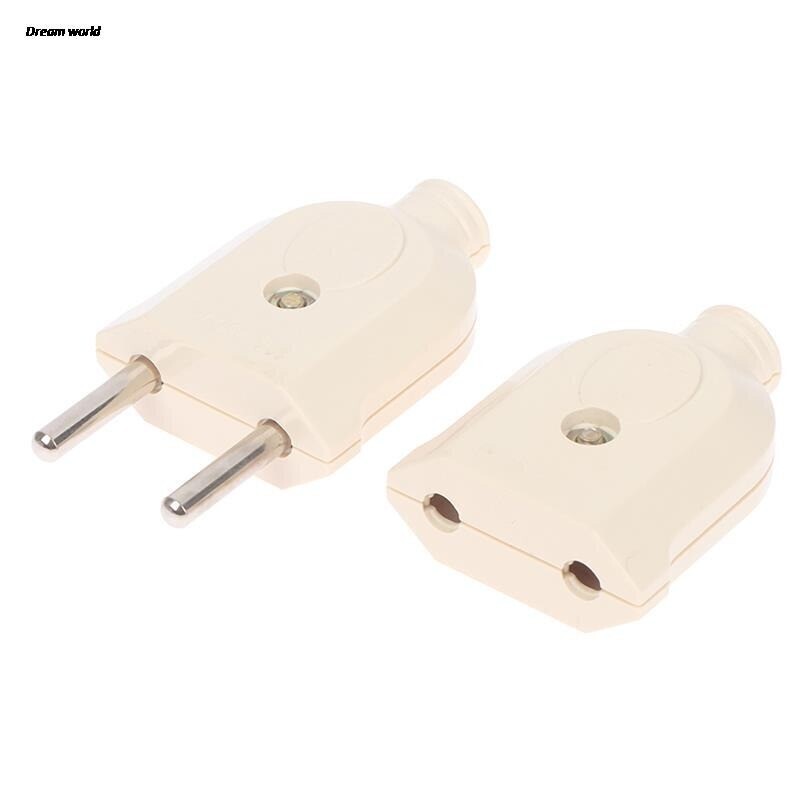 European 2 Pin AC Power Male Socket Outlet Plug Adapter Adaptor
