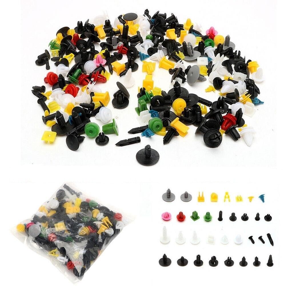 200x Mixed Car Fastener Bumper Door Panel Clips Rivets for Truck Car Universal