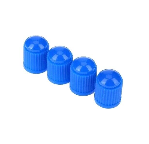 16x Blue Plastic Tyre Valve Dust Caps (Car, Van, Motorcycle, Bmx)