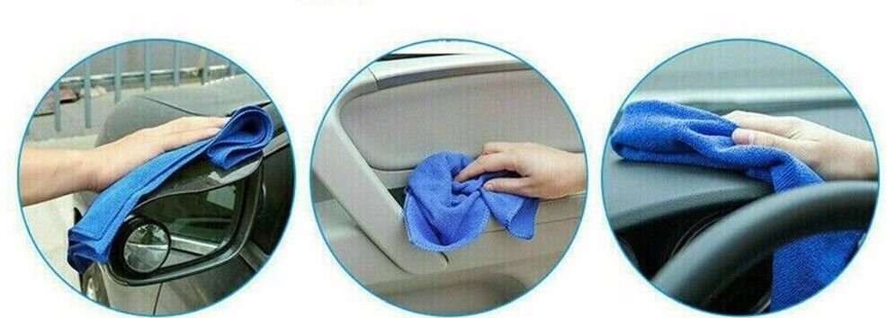 4x Car Microfiber Cleaning Cloth No-Scratch Rag Car Polishing Detailing Towel