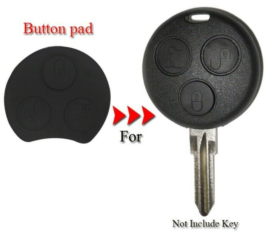 2x 3 Button Key Pad Rubber Replacement for Mercedes Forfour Fortwo City Smart