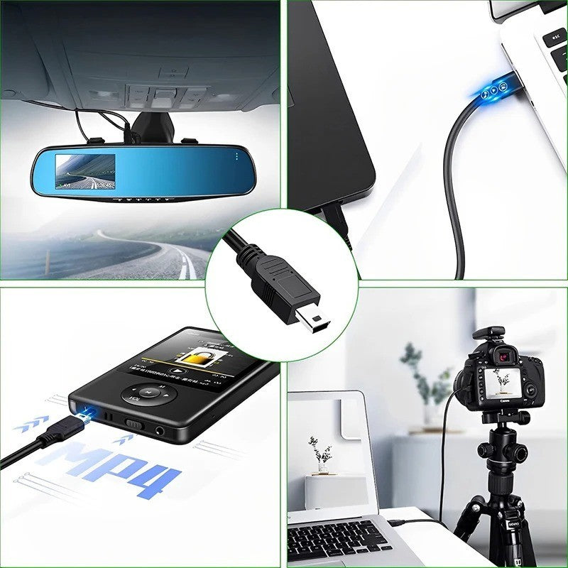 1x Mini USB Cable 1m Fast Charging Data Cable for Phone Camera Mp3 Mp4