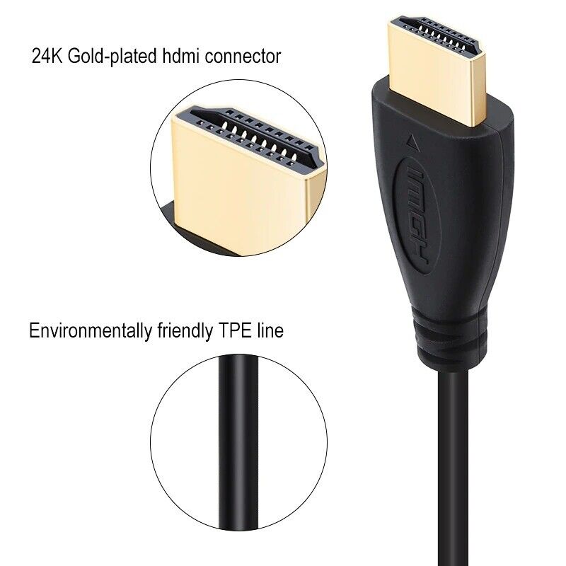 4K HDMI Cable High Speed Gold Plated 2.0 for HD TV XBOX PS3 PC 1m - 5m