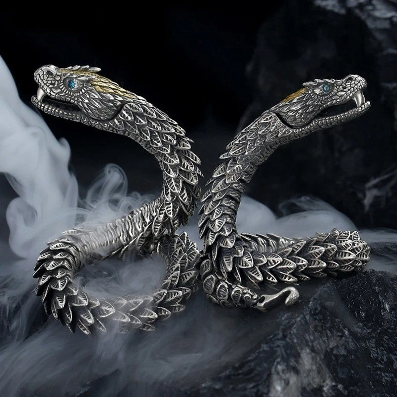 Medusa Bracelet Mens High-end Sense Personality Rattlesnake Hip Hop 20cm