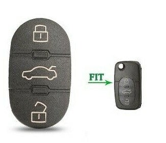 3 Button Car Key Button Pad Replacement for Audi A2 A3 A4 A6 A8 TT