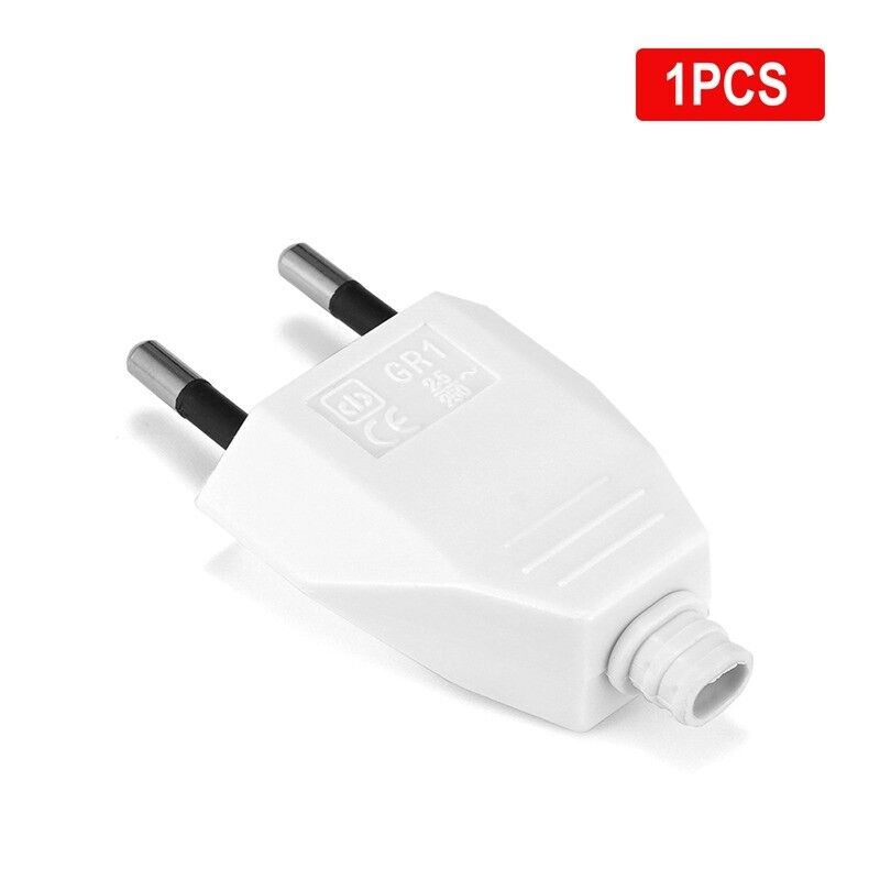 EU Plug Adapter Rewireable Power Plug 4.0mm Male Electric Outlet