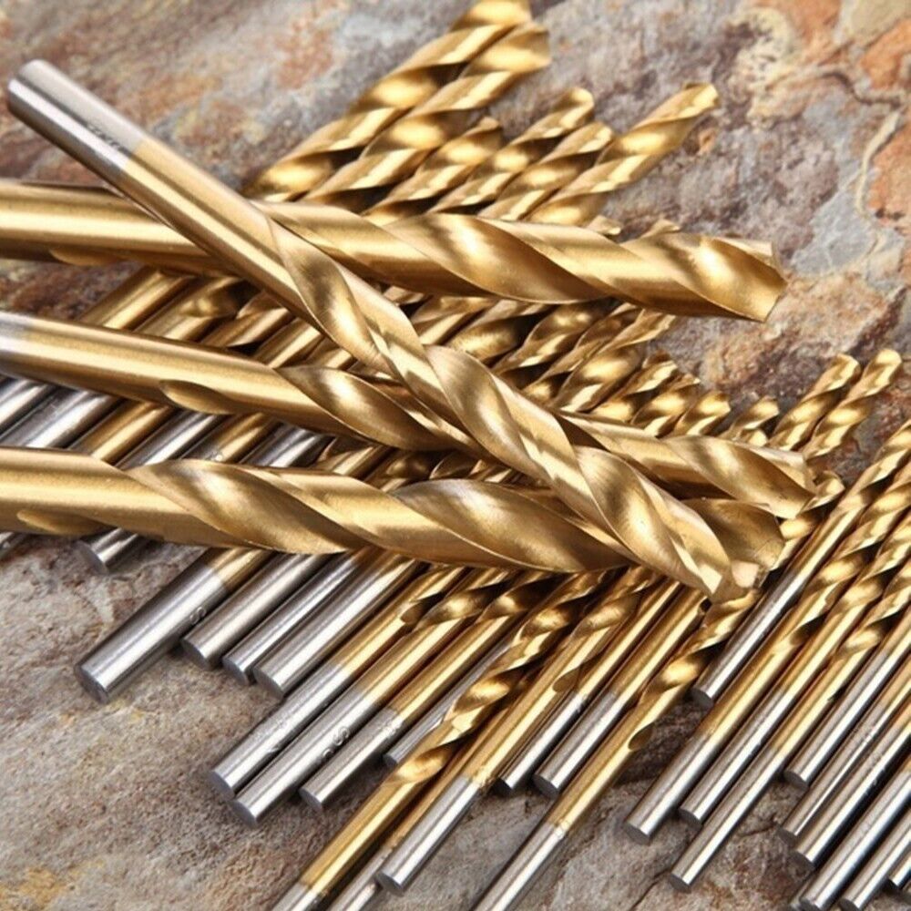 50pcs Titanium Coated Drill Bit HSS High Speed Steel Drill Bits 1/1.5/2/2.5/3mm