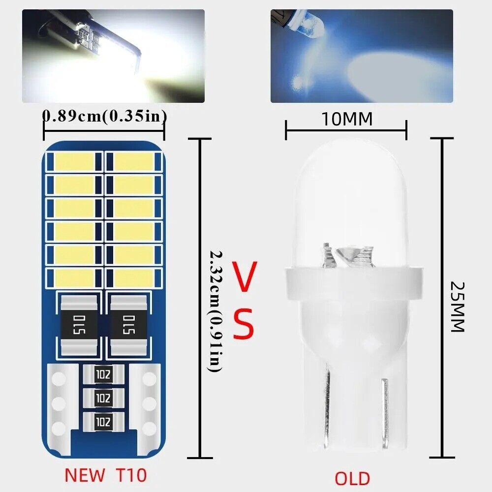 1x T10 W5W LED Canbus 3014 24SMD No Error 194 168 T10 LED Car Interior Lamp