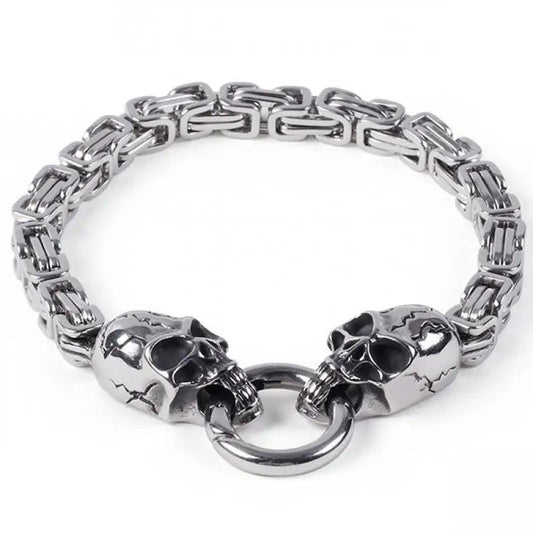Skull Bracelet Mens Stainless Steel Charm Gothic Punk Bracelet Gift