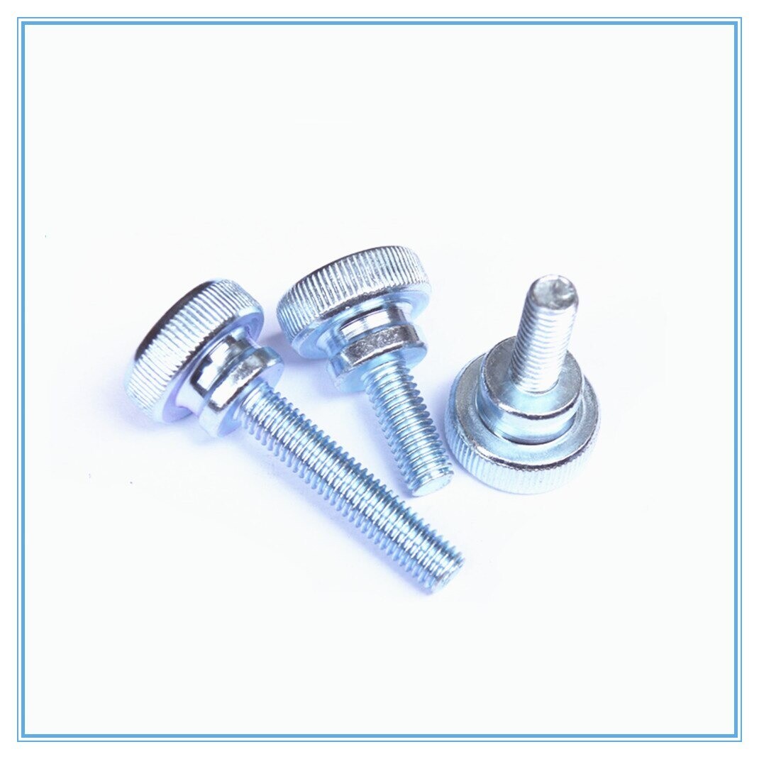 M5 Knurled Thumb Screws Carbon Steel with Collar Round Head