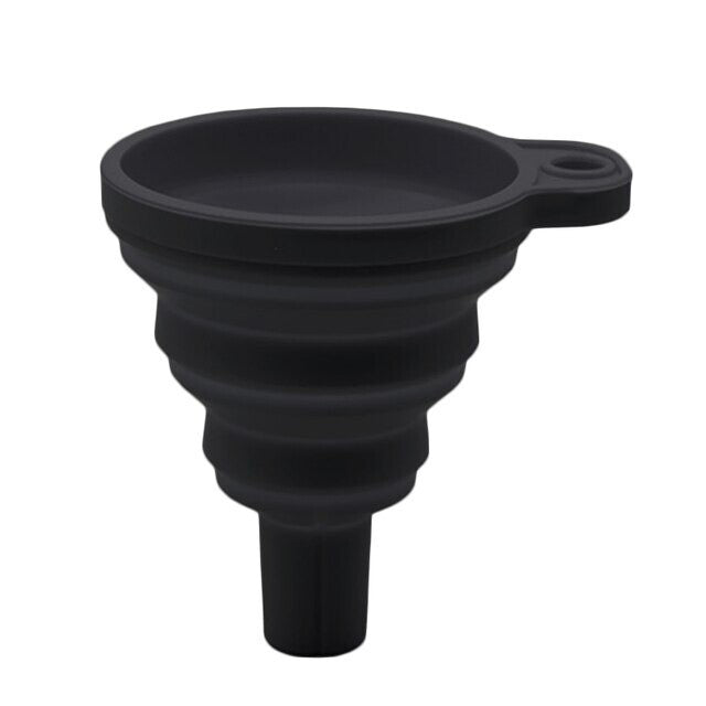 Car Funnel Petrol Diesel Water Oil Filling Universal Silicone Funnel  Black