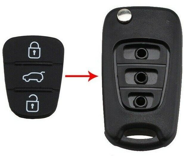 4x 3 BUTTON HYUNDAI KIA KEY FOB RUBBER PAD INSERT REPAIR FOR i10 i20 i30 ix35