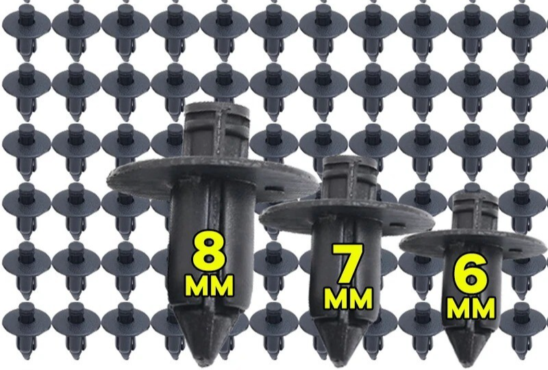 Car Motorcycle Plastic Fairing Rivet Setting Panel Fastener Clips 6mm 7mm 8mm