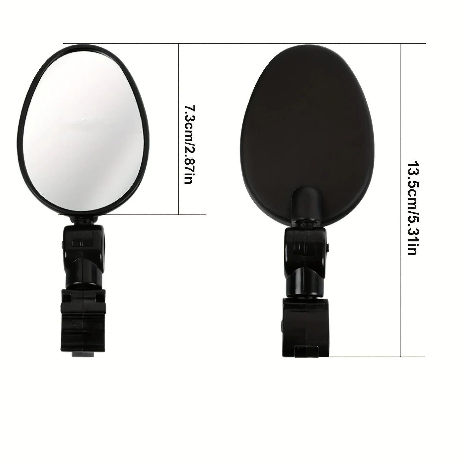 2x Bike Mirrors 360 Degree Adjustable Rotatable Handlebar Mirror