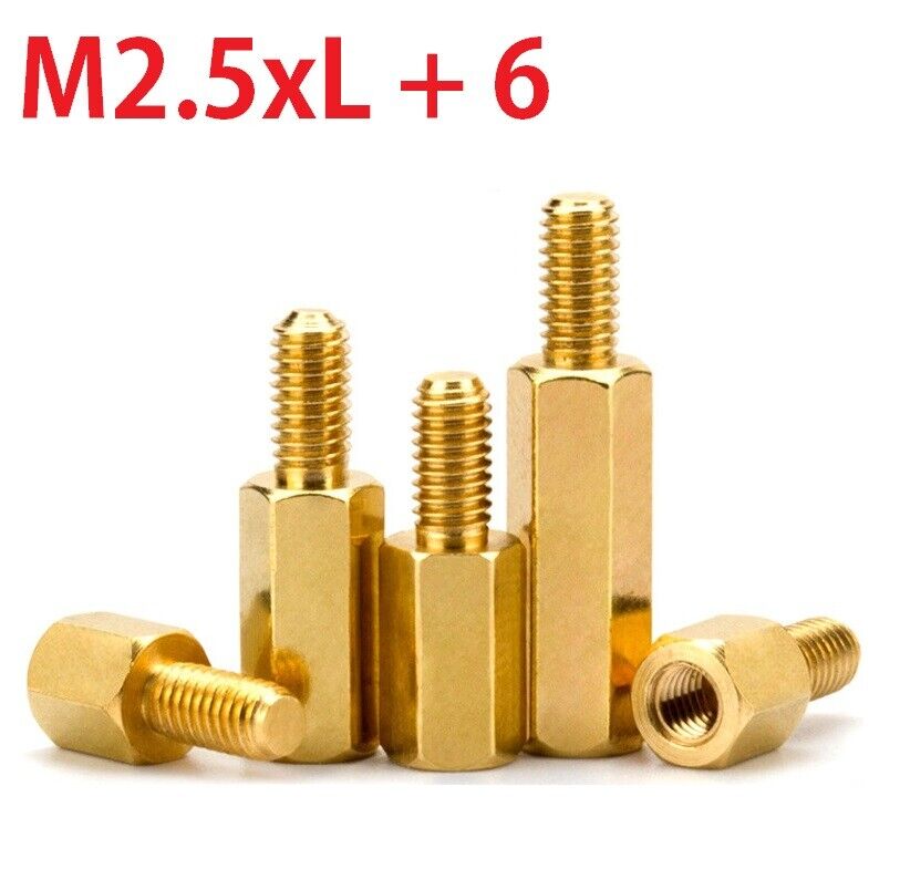 M2.5 Brass Standoffs Male to Female PCB Standoffs Spacers 4mm-20mm