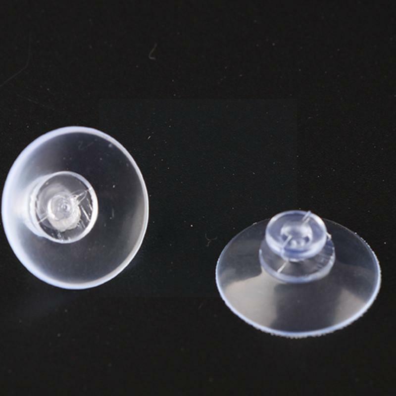 4x Clear Transparent Suction Cups Mushroom Shape 30mm Diameter for Glass