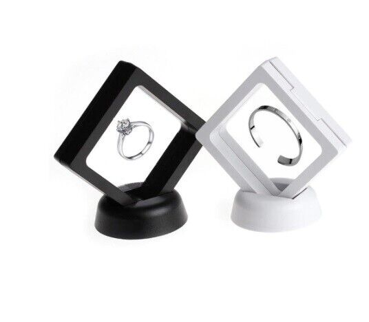 Coin Jewellery Display Frame Holder Box (Black, White)  3D Floating View