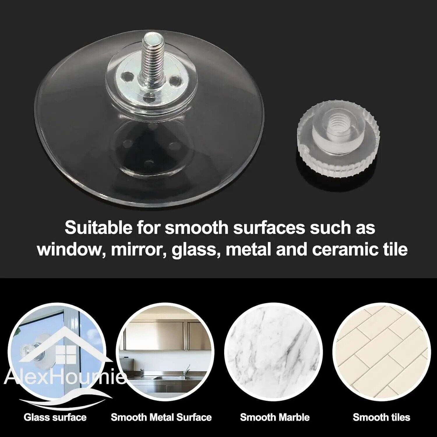 M8 13mm Clear Suction Cups Nut Thumb Screw Pad Suckers for Bathroom Kitchen