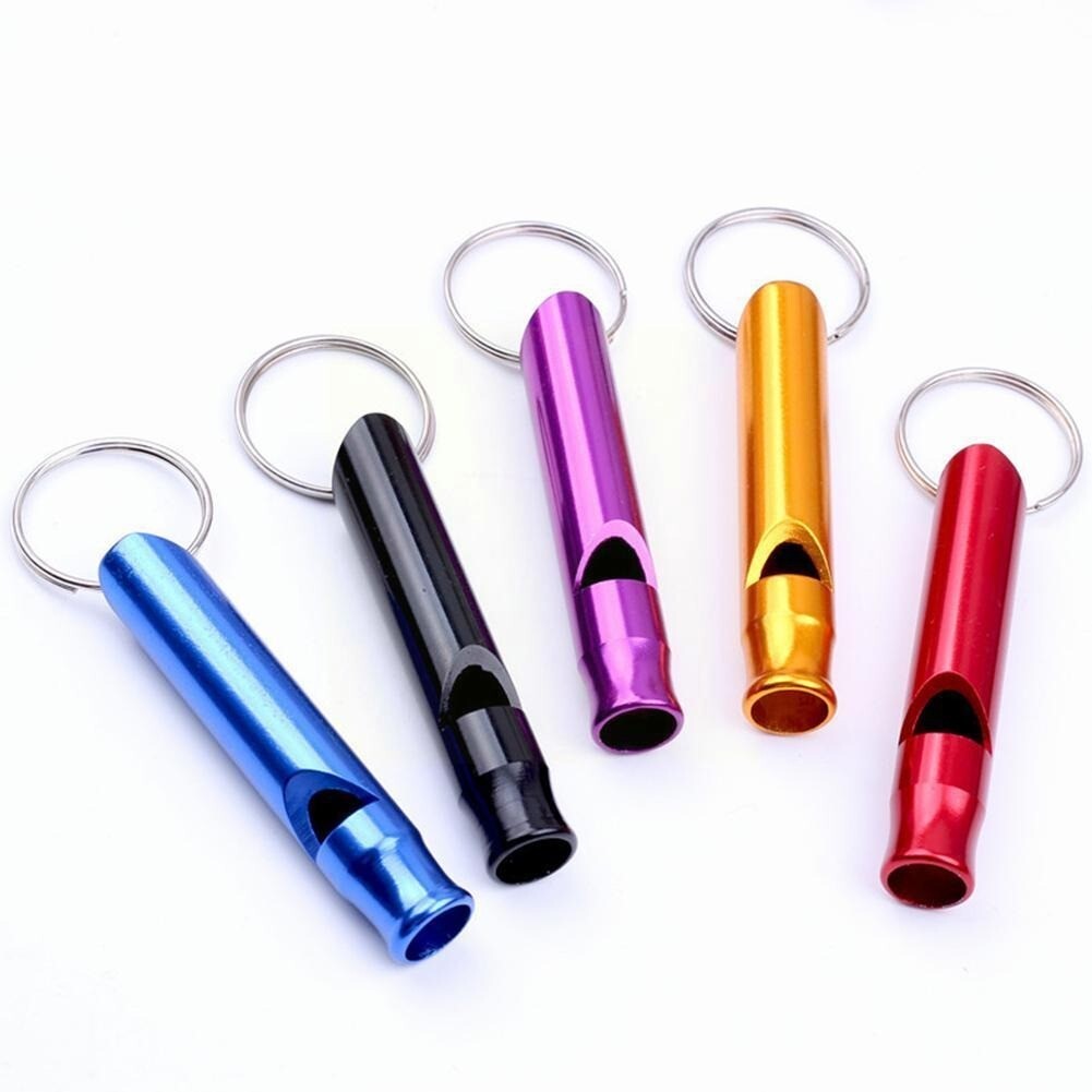 1x Mini Outdoor Whistle Random Colour Metal Safety Camping Hiking Tool