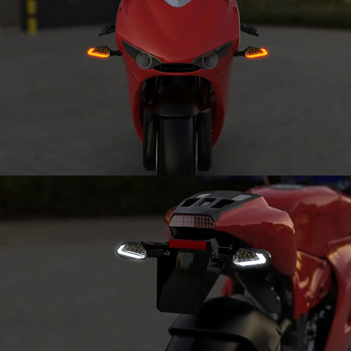 2x Universal Motorcycle Turn Signals Amber Blinkers Indicators Super Bright