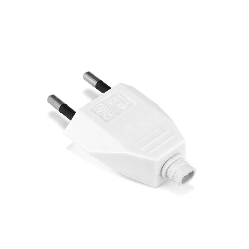 EU Plug Adapter Rewireable Power Plug 4.0mm Male Electric Outlet