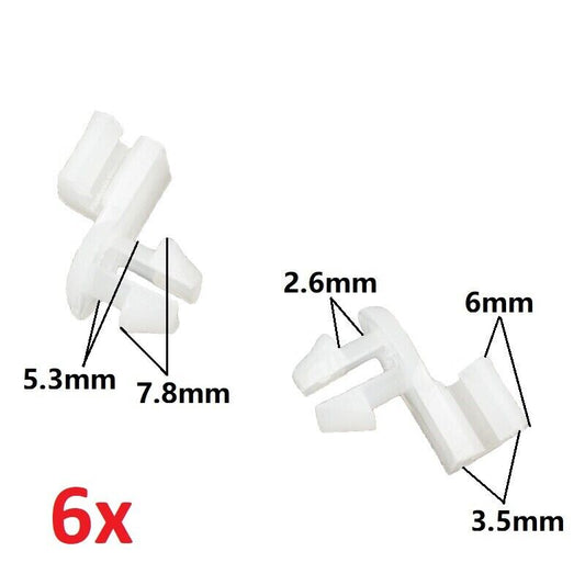 6x Car Door Plastic Round Head Lock Rod Clips Wire Retainer Rivet Clip Fasteners