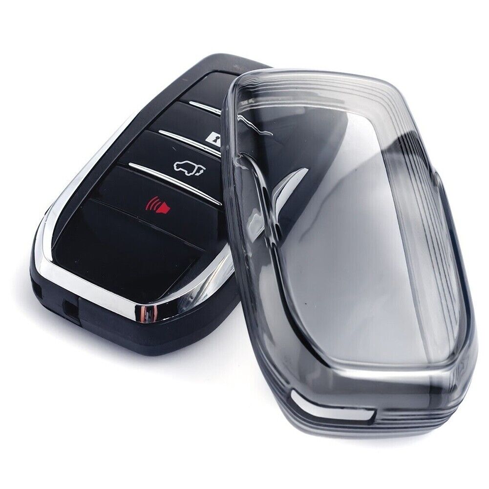 Black Transparent Key Fob Case Cover for Toyota Hilux RAV4 Fortuner Land Cruiser