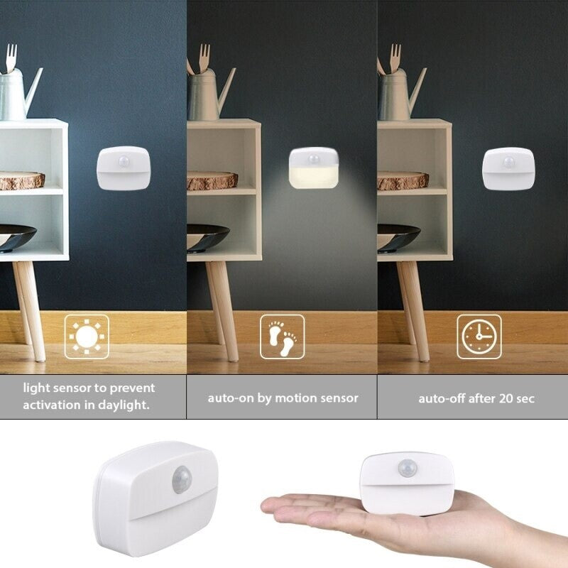  Bedroom Night Light PIR LED Hallway Bathroom Warm White Light for Wireless 