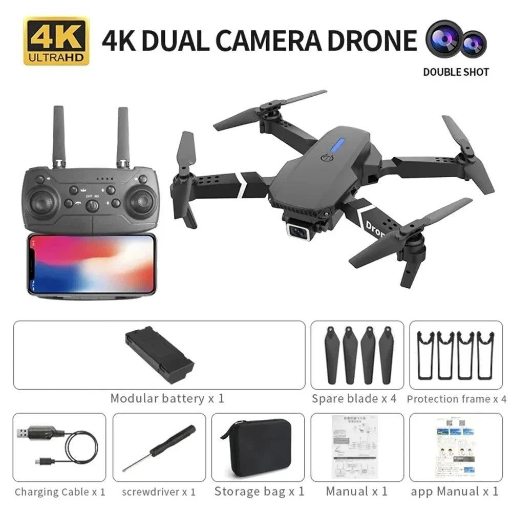 Professional Drone E88 Standard-Angle SD Camer WiFi fpv height Hold Foldable RC