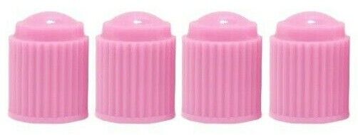 4 x Pink Plastic Tyre Valve Dust Caps (Car, Van, Motorcycle, Bmx)