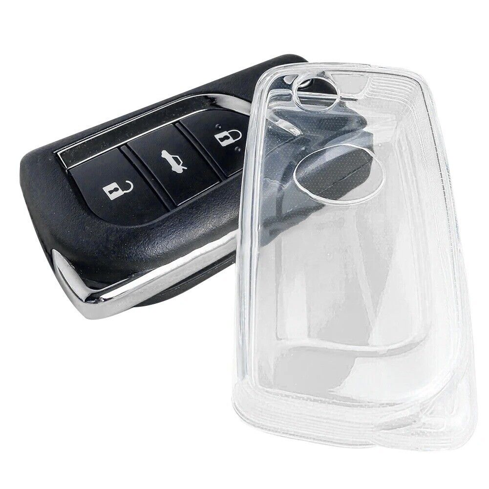 Transparent Car Key Case Cover for Toyota RAV4 19-23 Corolla Camry 18-23