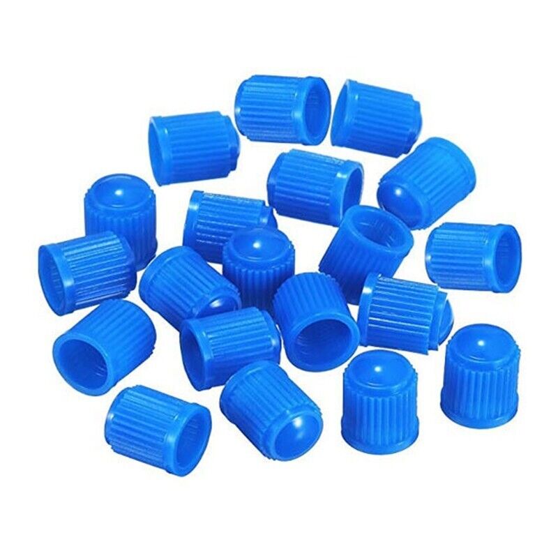 10x Blue Plastic Tyre Valve Dust Caps (Car, Van, Motorcycle, Bmx)