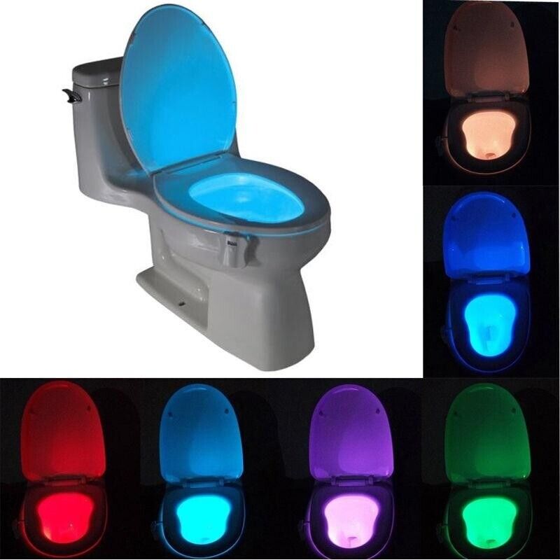 Night Light for Toilet Seat 8 Colours Waterproof Backlight Smart Motion Sensor