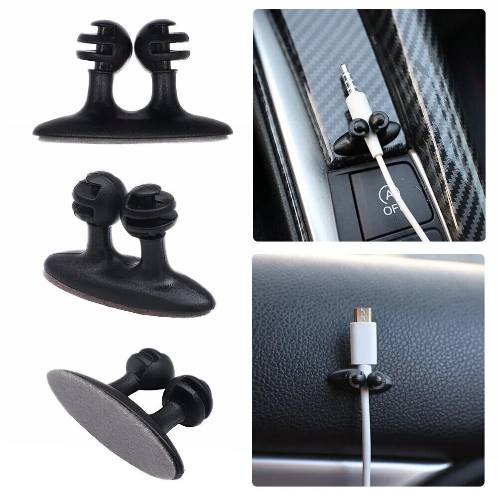 5x Car Wire Tie Clips Organizer Clamp Charging Cord Cable Holder Fastener