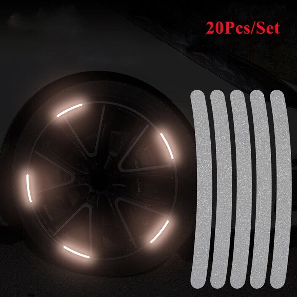 Reflective Car Wheel Rim Decal Stickers for Car Motorcycle Bike (Set of 20pcs)