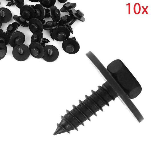 4.8 x 19mm Self Tapping Tapper Screw & Washer for BMW Hex Head 8mm 10x Screws