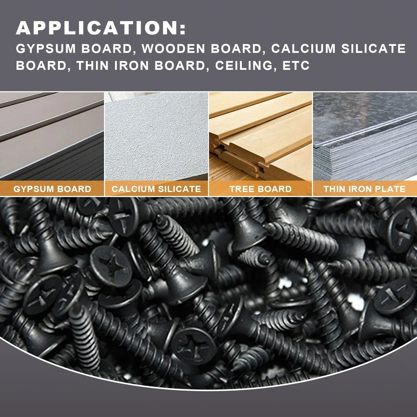 10x M3.5 Black Cross Flat Head Sheet Metal Screws Drill Wood Carbon Steel Screws