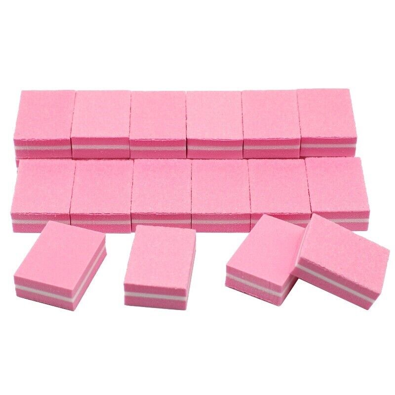 Pink Nail Buffer Sponge Mini Nail File 100/180 Professional Buffing Sponge