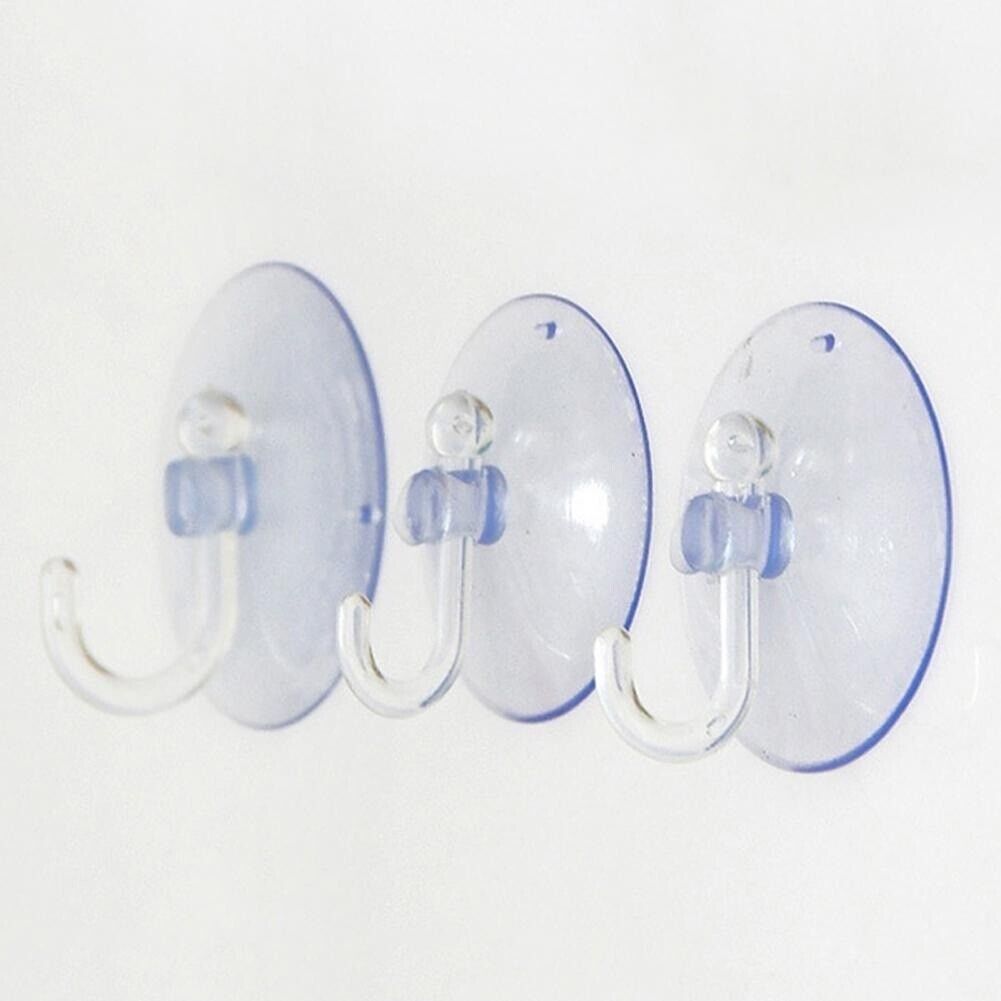 10x Wall Hook Suction Cup Hook Transparent for Bathroom Kitchen Car 