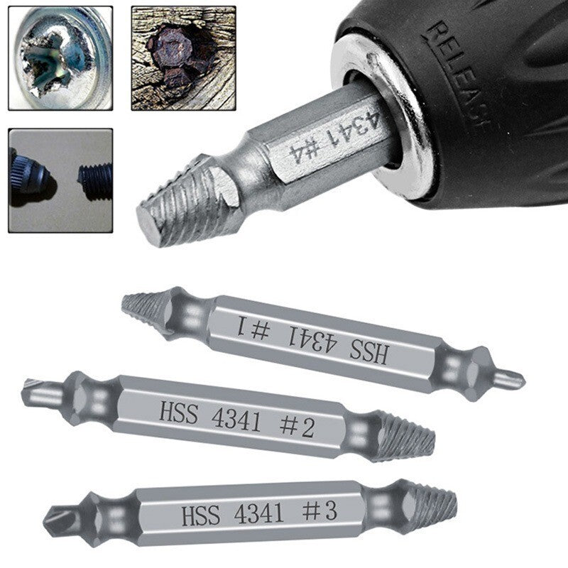 6pcs Damaged Screw Extractor Drill Bit Set Easily Take Out Broken Screw