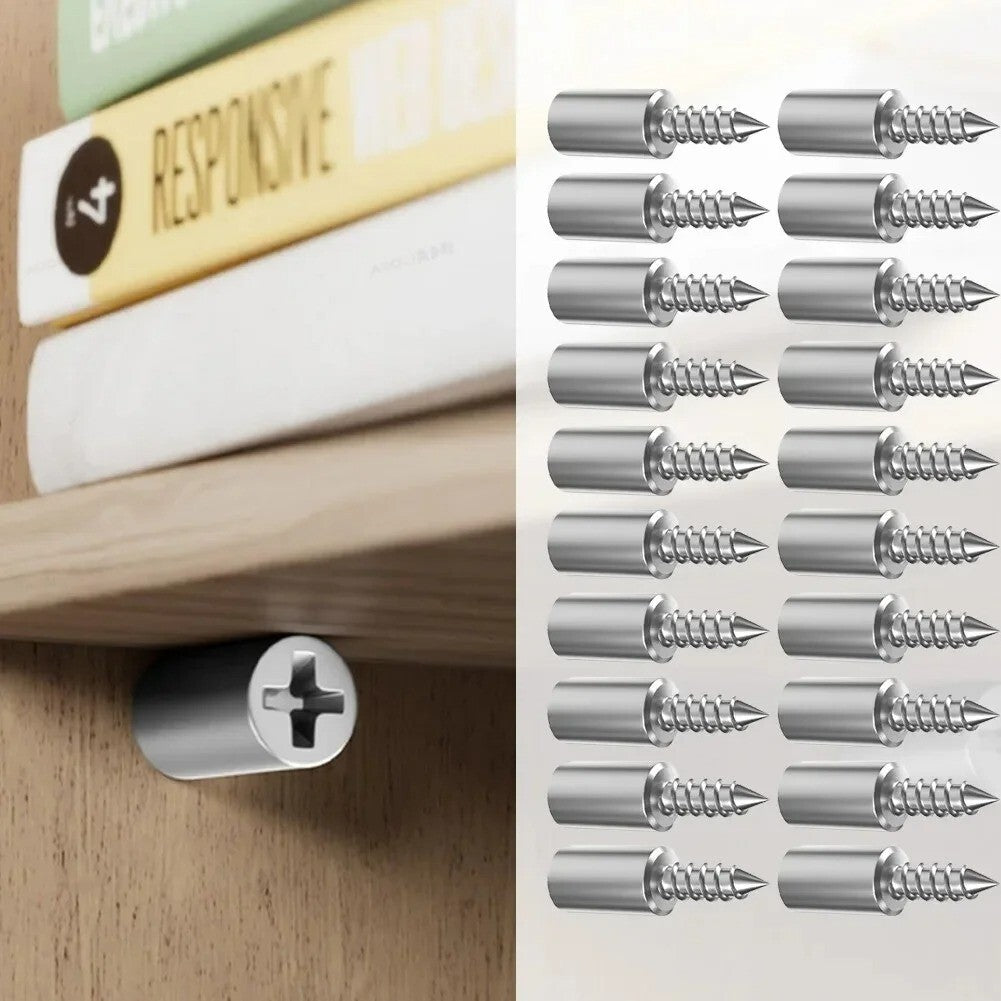 10x Self-Tapping Screw Cabinet Bracket Laminate Support Glass Studs