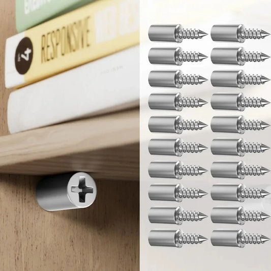 10x Self-Tapping Screw Cabinet Bracket Laminate Support Glass Studs