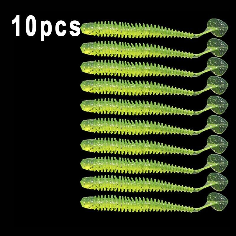 10x Soft Lures Silicone Worms 50mm Baits Jigging Wobblers Fishing Lures